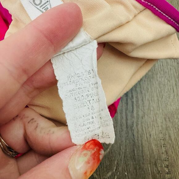 Slim A Size Red And Orange Tankini Top Women’s Size 16 - Picture 7 of 8